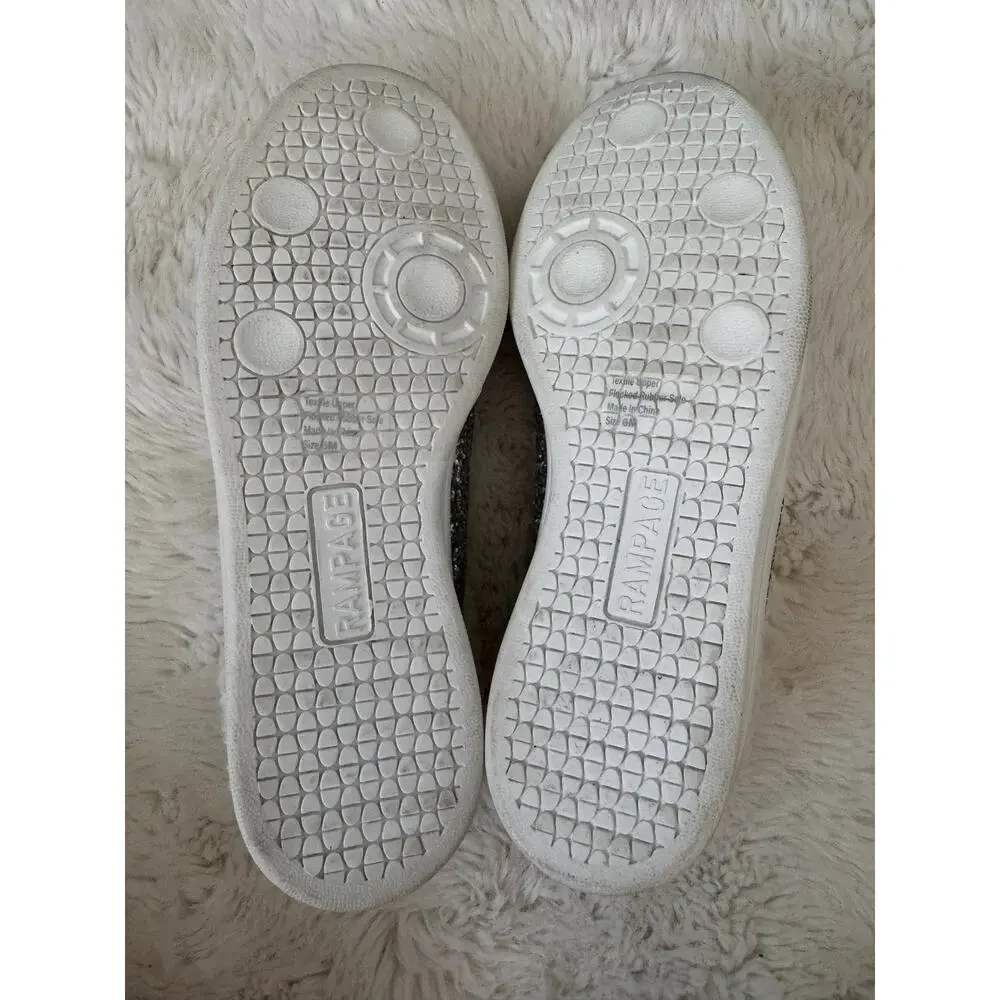 New Rampage Women's Silver/White Scott Slip On Sneakers Size 6